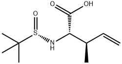 (2S,3R,SS)-2-(tert-butylsulfinamido)-3-methylpent-4-enoic acid Structure