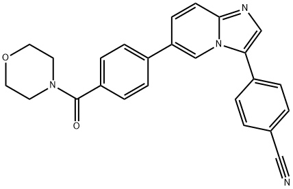 ETC-206|4-[6-[4-(4-吗啉基羰基)苯基]咪唑并[1,2-A]吡啶-3-基]苄腈