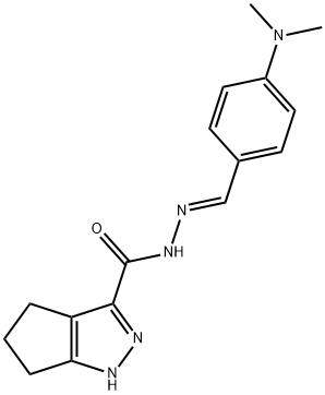 (E)-N-(4-(dimethylamino)benzylidene)-1,4,5,6-tetrahydrocyclopenta[c]pyrazole-3-carbohydrazide,1477483-21-8,结构式