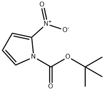 1H-Pyrrole-1-carboxylic acid, 2-nitro-, 1,1-dimethylethyl ester 化学構造式