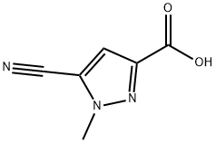 1H-Pyrazole-3-carboxylic acid, 5-cyano-1-methyl- Struktur