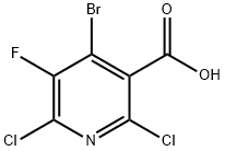 3-Pyridinecarboxylic acid, 4-bromo-2,6-dichloro-5-fluoro- 结构式