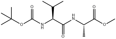 (S)-甲基 2-((S)-2-((叔丁氧基羰基)氨基)-3-甲基丁酰胺基)丙酸酯,15275-65-7,结构式