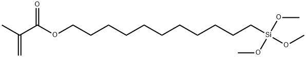 2-甲基-2-丙烯酸11-8三甲氧基甲硅烷基)十一烷基酯 结构式