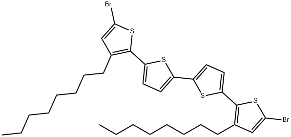 2,2':5',2'':5'',2'''-Quaterthiophene, 5,5'''-dibromo-3,3'''-dioctyl- Struktur