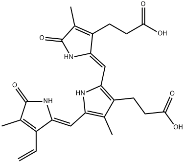 1,14,15,17-tetrahydro-2,7,13-trimethyl-1,14-dioxo-3-vinyl-16H-tripyrrin-8,12-dipropionic acid 结构式