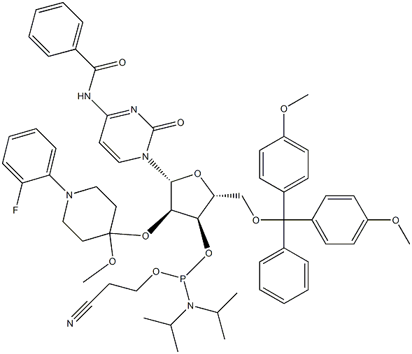 N-blocked-5'-O-DMT-2'-O-Fpmp CED cytidine phosphoramidite Structure