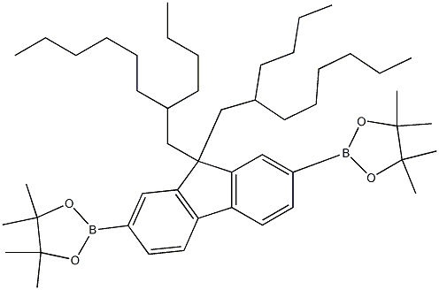 2-[9,9-bis(2-butyloctyl)-7-(4,4,5,5-tetramethyl-1,3,2-dioxaborolan-2-yl)-9H-fluoren-2-yl]-4,4,5,5-tetramethyl-1,3,2-dio,1609561-13-8,结构式