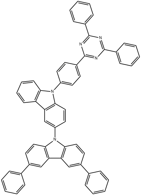 9-(4-(4,6-二苯基-1,3,5-三嗪-2-基)苯基)-3',6'-二苯基-9H-3,9'-联咔唑 结构式