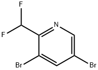 Pyridine, 3,5-dibromo-2-(difluoromethyl)- Structure