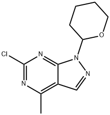 1H-Pyrazolo[3,4-d]pyrimidine, 6-chloro-4-methyl-1-(tetrahydro-2H-pyran-2-yl)- Struktur