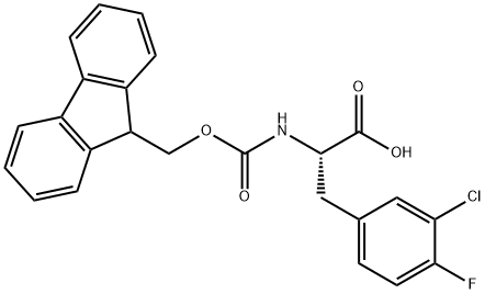 L-Phenylalanine, 3-chloro-N-[(9H-fluoren-9-ylmethoxy)carbonyl]-4-fluoro- 结构式