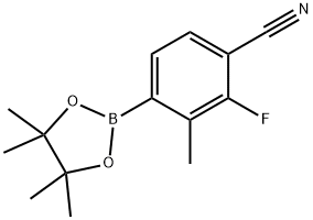 Benzonitrile, 2-fluoro-3-methyl-4-(4,4,5,5-tetramethyl-1,3,2-dioxaborolan-2-yl)- Structure