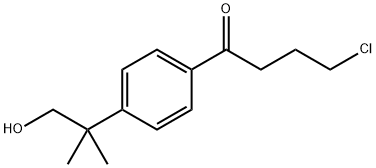 1-Butanone, 4-chloro-1-[4-(2-hydroxy-1,1-dimethylethyl)phenyl]- Struktur