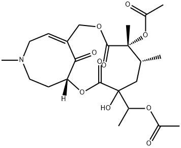 12,20-Diacetoxy-15,20-dihydro-15-hydroxy-4-methyl-4,8-secosenecionan-8,11,16-trione Structure