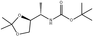 Carbamic acid, N-[(1S)-1-[(4S)-2,2-dimethyl-1,3-dioxolan-4-yl]ethyl]-, 1,1-dimethylethyl ester 结构式