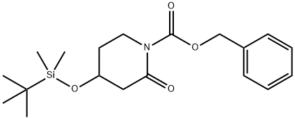 1-Piperidinecarboxylic acid, 4-[[(1,1-dimethylethyl)dimethylsilyl]oxy]-2-oxo-, phenylmethyl ester Struktur