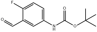 Carbamic acid, N-(4-fluoro-3-formylphenyl)-, 1,1-dimethylethyl ester Structure