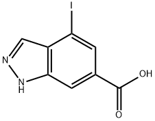 4-碘-1H-吲唑-6-羧酸, 1799412-32-0, 结构式