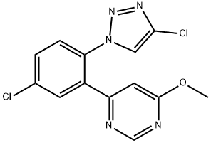 Pyrimidine, 4-[5-chloro-2-(4-chloro-1H-1,2,3-triazol-1-yl)phenyl]-6-methoxy- Structure