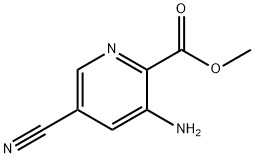 2-Pyridinecarboxylic acid, 3-amino-5-cyano-, methyl ester Struktur