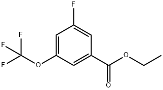 Benzoic acid, 3-fluoro-5-(trifluoromethoxy)-, ethyl ester 化学構造式