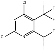 Pyridine, 4,6-dichloro-2-(difluoromethyl)-3-(trifluoromethyl)- Structure