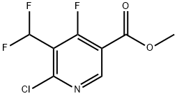 3-Pyridinecarboxylic acid, 6-chloro-5-(difluoromethyl)-4-fluoro-, methyl ester Struktur