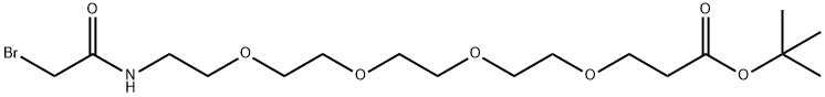 ブロモアセトアミド-PEG4-T-ブチルエステル 化学構造式