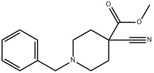 4-Piperidinecarboxylic acid, 4-cyano-1-(phenylmethyl)-, methyl ester Structure