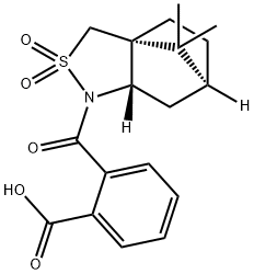 Benzoic acid, 2-[[(3aR,6S,7aS)-tetrahydro-8,8-dimethyl-2,2-dioxido-3H-3a,6-methano-2,1-benzisothiazol-1(4H)-yl]carbonyl]- Struktur