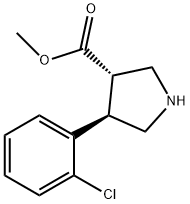 3-Pyrrolidinecarboxylic acid, 4-(2-chlorophenyl)-, methyl ester, (3S,4R)- Struktur