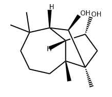 (1R,3aβ,9S)-デカヒドロ-1,5,5,8aβ-テトラメチル-1,4α-メタノアズレン-3β,9-ジオール 化学構造式
