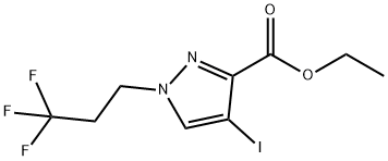 1H-Pyrazole-3-carboxylic acid, 4-iodo-1-(3,3,3-trifluoropropyl)-, ethyl ester,1856075-33-6,结构式