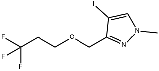 1H-Pyrazole, 4-iodo-1-methyl-3-[(3,3,3-trifluoropropoxy)methyl]-,1856084-53-1,结构式