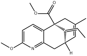 5,9-Methanocycloocta[b]pyridine-5(6H)-carboxylic acid, 11-ethylidene-9,10-dihydro-2-methoxy-7-methyl-, methyl ester, (5R,9R,11E)- Structure