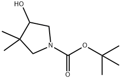 1-Pyrrolidinecarboxylic acid, 4-hydroxy-3,3-dimethyl-, 1,1-dimethylethyl ester 化学構造式