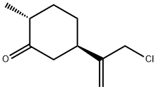 Cyclohexanone, 5-[1-(chloromethyl)ethenyl]-2-methyl-, (2R,5R)- Structure