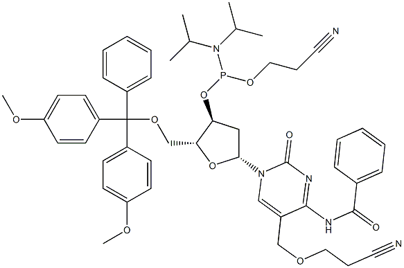 Cytidine, N-benzoyl-5'-O-[bis(4-methoxyphenyl)phenylmethyl]-5-[(2-cyanoethoxy)methyl]-2'-deoxy-, 3'-[2-cyanoethyl N,N-bis(1-methylethyl)phosphoramidite]|5-Hydroxyemthyl-dC 亚磷酰胺单体