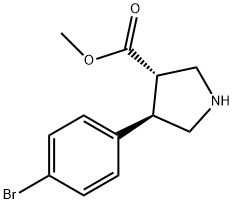 3-Pyrrolidinecarboxylic acid, 4-(4-bromophenyl)-, methyl ester, (3S,4R)-1 Struktur