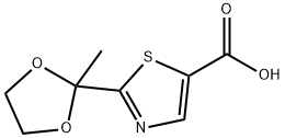 2-(2-methyl-1,3-dioxolan-2-yl)-1,3-thiazole-5-carboxylic acid Struktur
