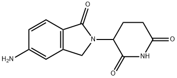 3-(5-Amino-1-oxo-isoindolin-2-yl)piperidine-2,6-dione 化学構造式