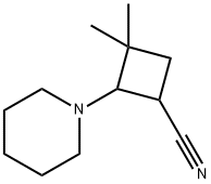 Cyclobutanecarbonitrile, 3,3-dimethyl-2-(1-piperidinyl)- 化学構造式