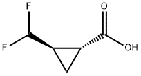 Cyclopropanecarboxylic acid, 2-(difluoromethyl)-, (1R,2R)- Struktur