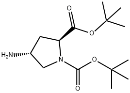 (2S,4R)- 4-amino-1,2-Pyrrolidinedicarboxylic acid, , 1,2-bis(1,1-dimethylethyl) este Structure