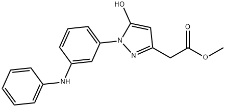 1H-Pyrazole-3-acetic acid, 5-hydroxy-1-[3-(phenylamino)phenyl]-, methyl ester,1956322-67-0,结构式