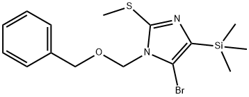 1H-Imidazole, 5-bromo-2-(methylthio)-1-[(phenylmethoxy)methyl]-4-(trimethylsilyl)- 结构式