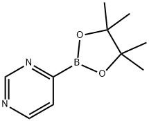 Pyrimidine, 4-(4,4,5,5-tetramethyl-1,3,2-dioxaborolan-2-yl)- Structure