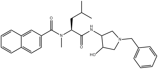 2-Naphthalenecarboxamide,N-[1-[[[4-hydroxy-1-(phenylmethyl)-3-pyrrolidinyl]amino]carbonyl]-3-methylbutyl]-N-methyl-,[3(S)]-[partial]-(9CI),203502-17-4,结构式