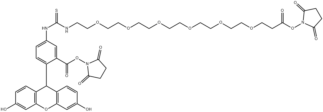 Fluorescein-PEG6-bis-NHS ester Structure